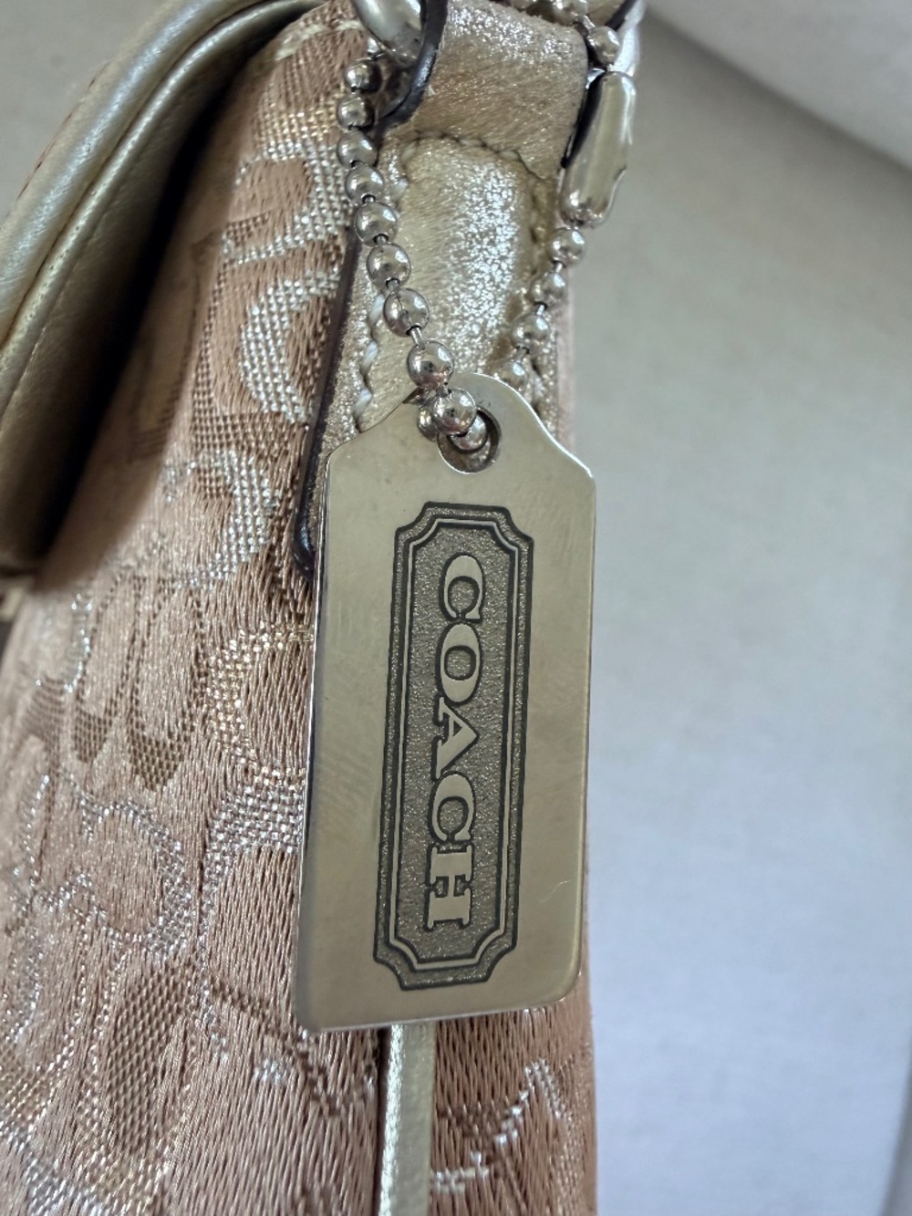 Vintage Coach Soho Signature Metallic Jacquard Flap Shoulder Bag Y2K